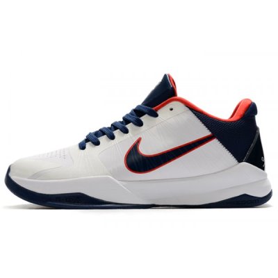 Nike Erkek Kobe 5 Beyaz / Lacivert / Kırmızı Basketbol Ayakkabısı Türkiye - Z8CLJ141